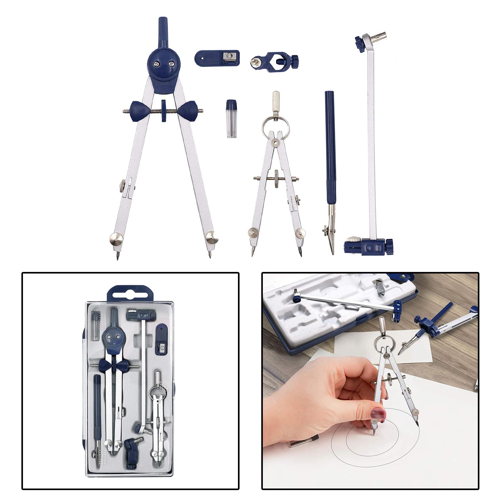 Compass Geometry Set - 7-częściowy zestaw geometrii, precyzyjne narzędzie geometrii,