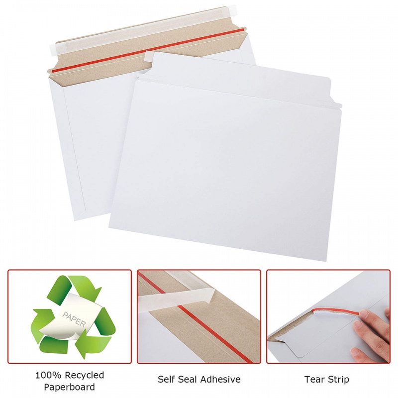 Letter Envelope Kraft - 25 szt. Białe, sztywne koperty do