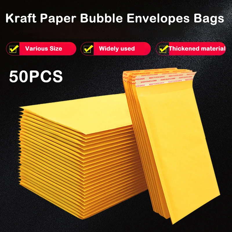 Letter Envelope Kraft - 50 szt. Papier pakowy koperty bąbelkowe