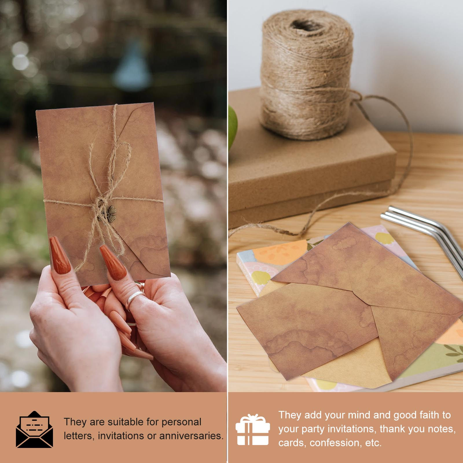 Zestaw vintage'owych papierów  – Letter Envelope Kraft recenzja i cena