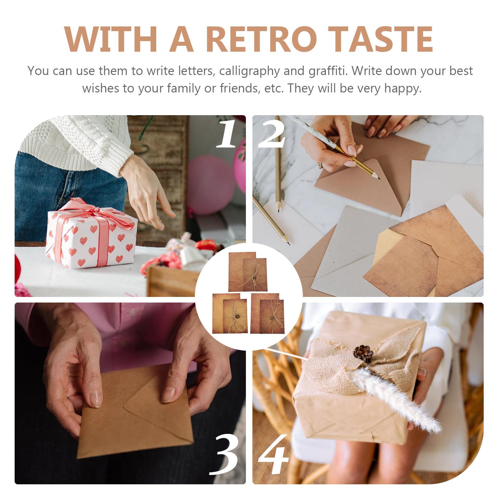 Zestaw vintage'owych papierów  – Letter Envelope Kraft recenzja i cena